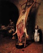 Barent fabritius The Slaughtered Pig oil on canvas